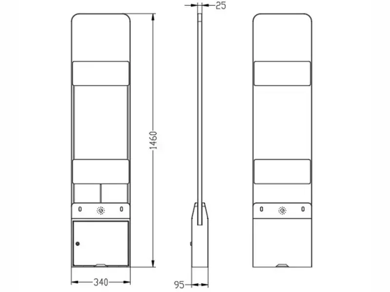 YL-GT100透明立式RFID通道门禁双门组合外观