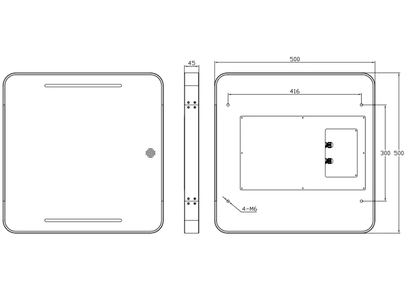 YL-GT400 radar-triggered overhead RFID gate dimensions