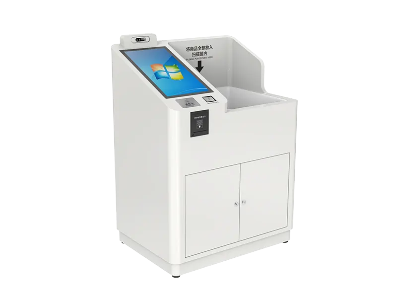 YL-SC200 retail RFID self-checkout kiosk alternate view